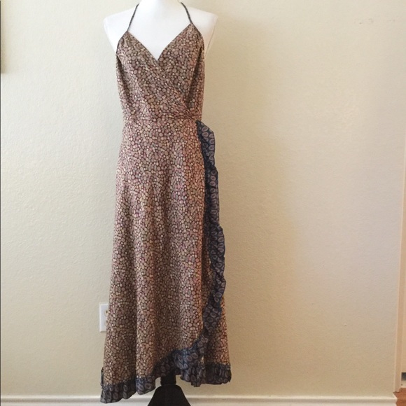 silk wrap maxi dress